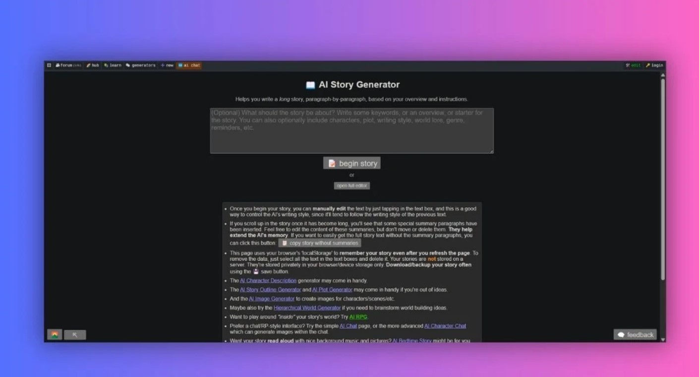 perchance ai story