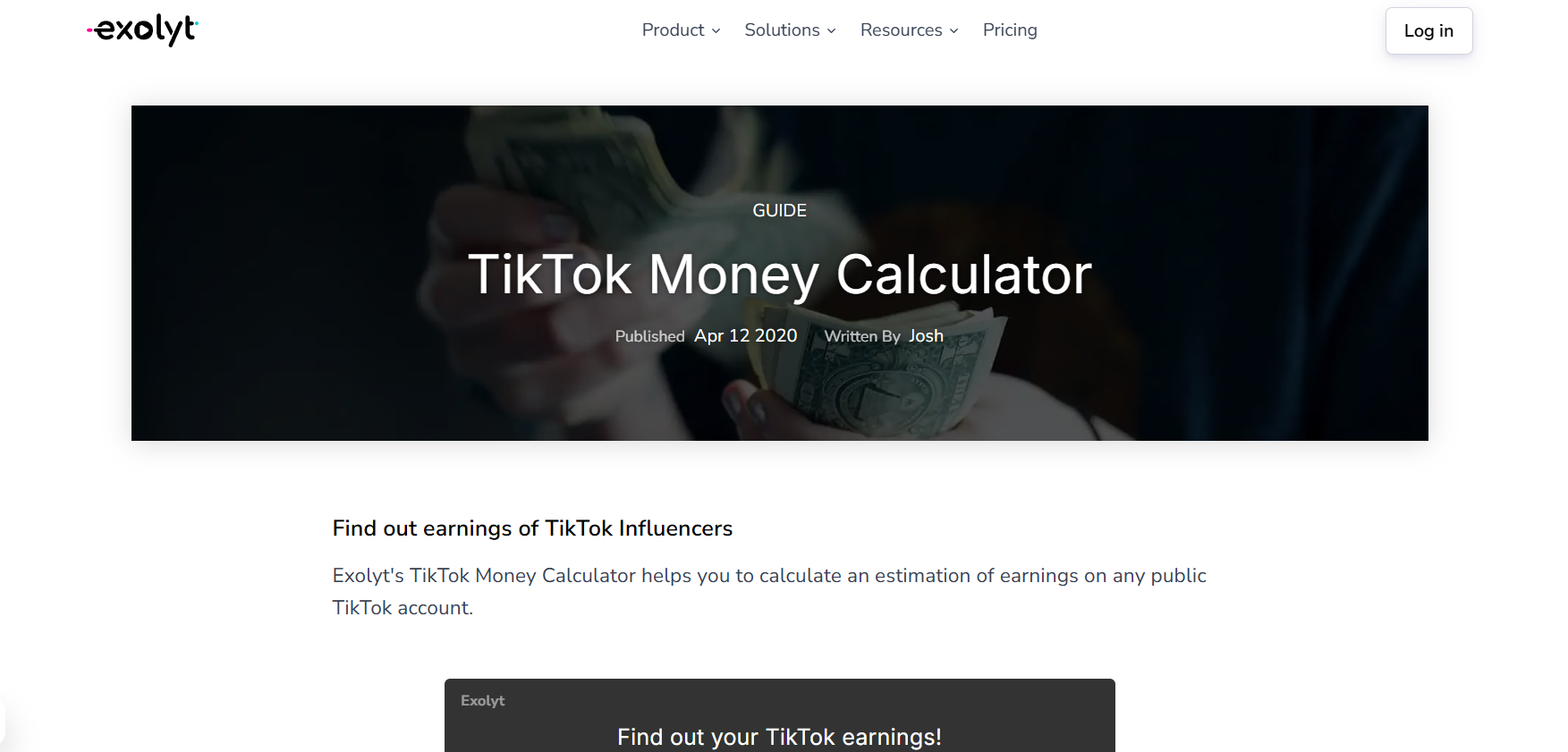 Exolyt TikTok Live Money Calculator