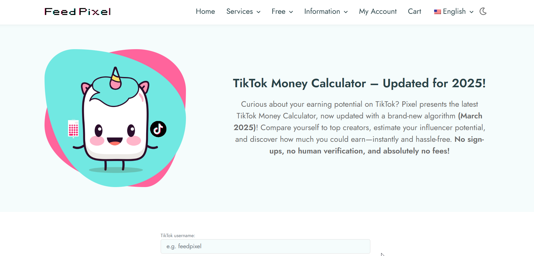 FeedPixel TikTok Calculator