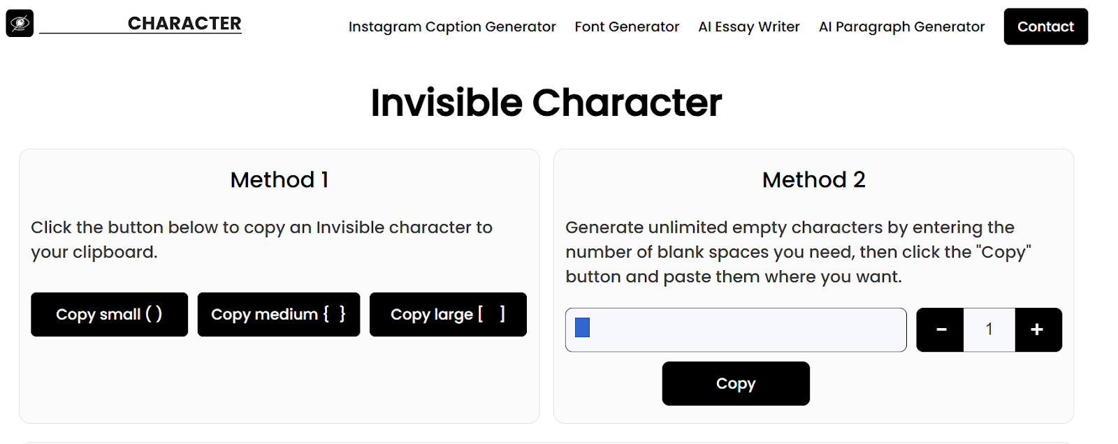 Invisible Character