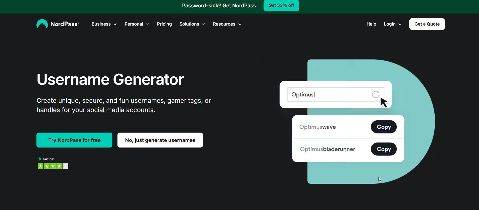 NordPass Username Generator
