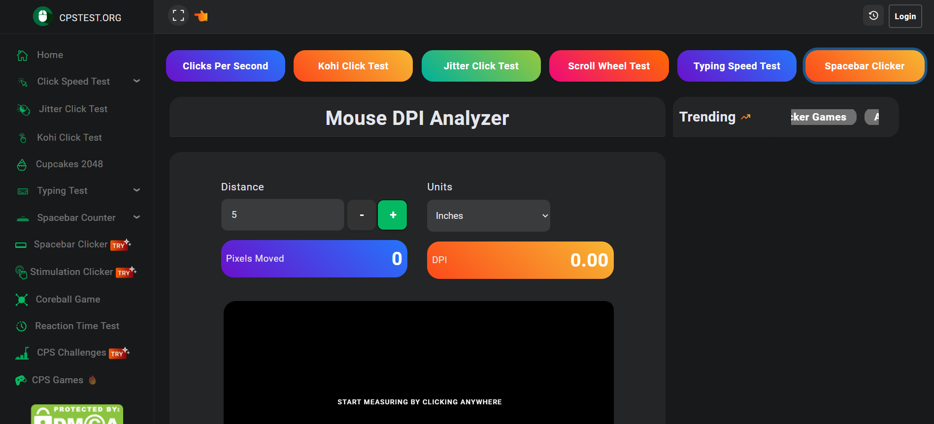 CPSTEST Mouse DPI Analyzer