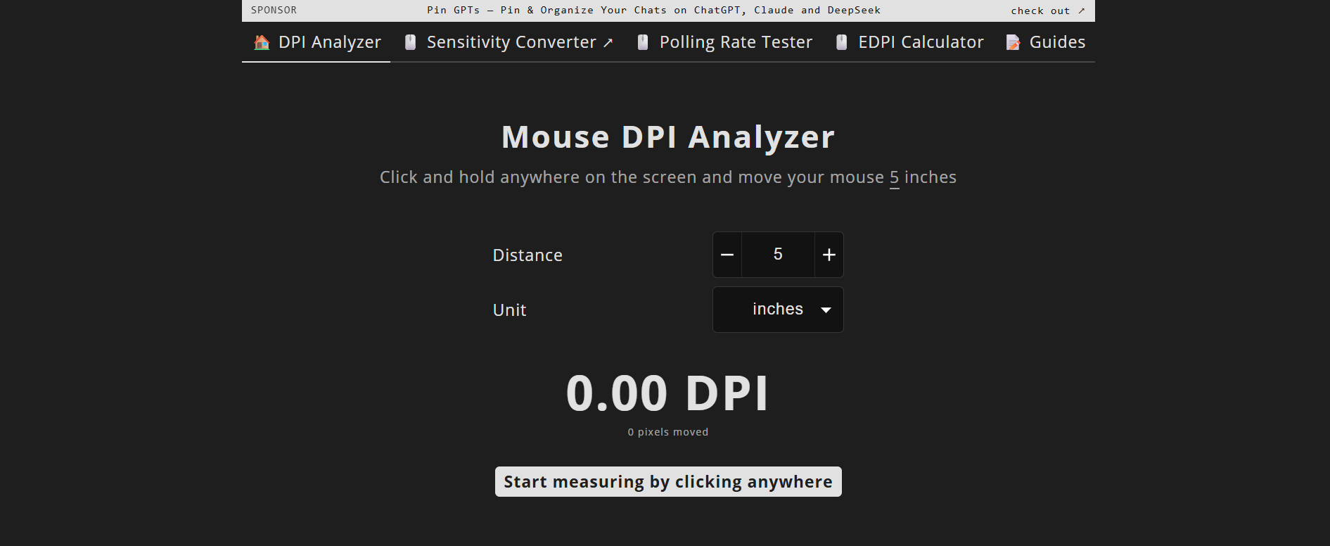 Mouse DPI Analyzer