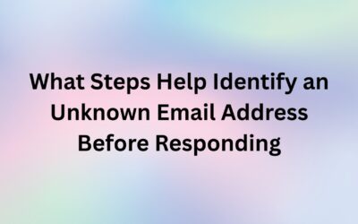 What Steps Help Identify an Unknown Email Address Before Responding